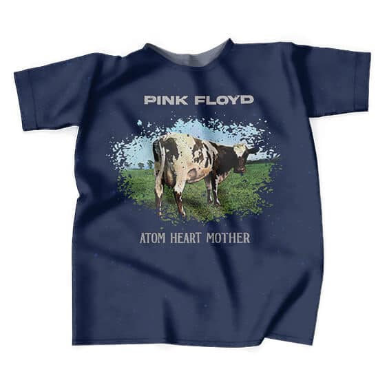 Atom Heart Mother Pink Floyd Navy Blue Shirt