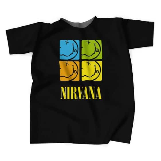Iconic Band Nirvana Four Frame Logo Black Tee