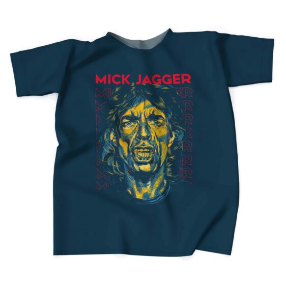 Mick Jagger The Rolling Stones Blue T-Shirt