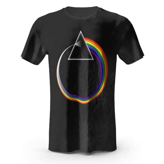 Rainbow Prism Triangle Pink Floyd Black Shirt