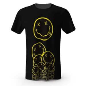 Rock Band Nirvana Iconic Smiley Pattern Shirt