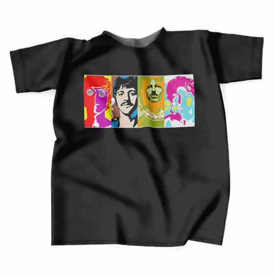 The Beatles Awesome Retro Black T-shirt
