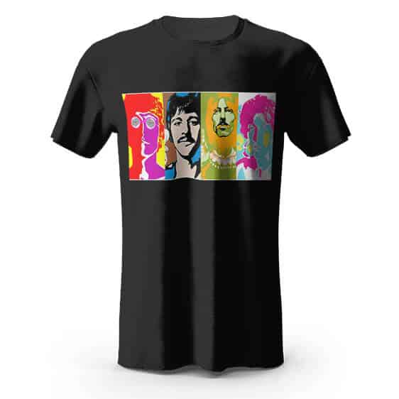 The Beatles Awesome Retro Black T-shirt