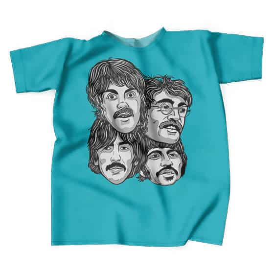 The Beatles Vintage Head Icon Teal Shirt