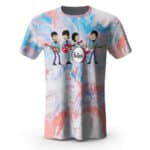 The Beatles Cartoon Pink Tie Dye Shirt