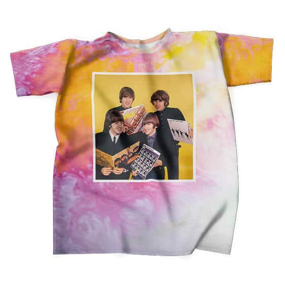 Rock Group The Beatles Pink Tie Dye Shirt