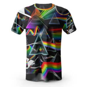 Trippy Rainbow Prism Pattern Pink Floyd Shirt