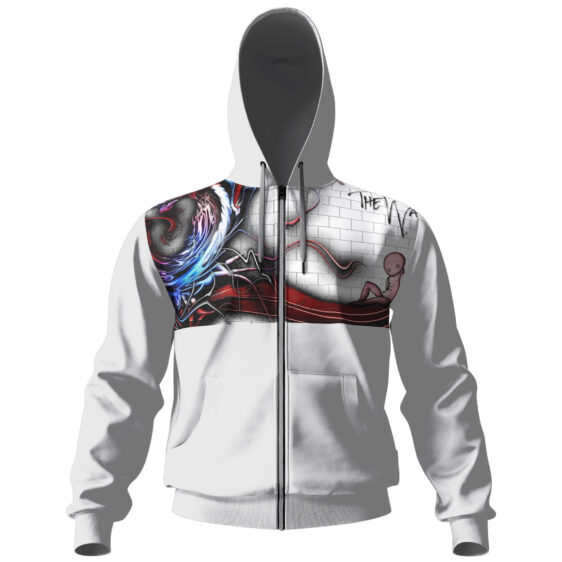 Another Brick In The Wall White Zip Hoodie