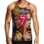 Band Members Face Pattern Sleeveless Shirt