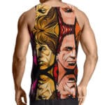 Band Members Face Pattern Sleeveless Shirt
