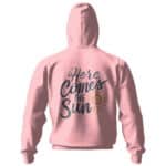 Here Comes The Sun Typography Art Zip Hoodie