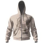 Iconic Nirvana Artwork Design Beige Zip Hoodie