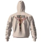 Iconic Nirvana Artwork Design Beige Zip Hoodie
