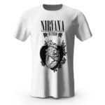 In Utero Flowered Heart Art Cool Nirvana Tee