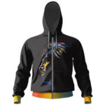 John Lennon Colored Silhouette Zipper Hoodie