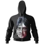 John Lennon Face Typography Art Zipper Hoodie