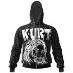 Kurt Cobain & Nirvana Smiley Design Zip Hoodie