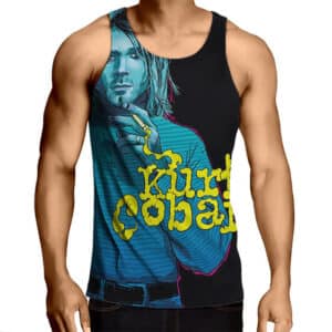 Kurt Cobain Smoking Neon Art Muscle Shirt
