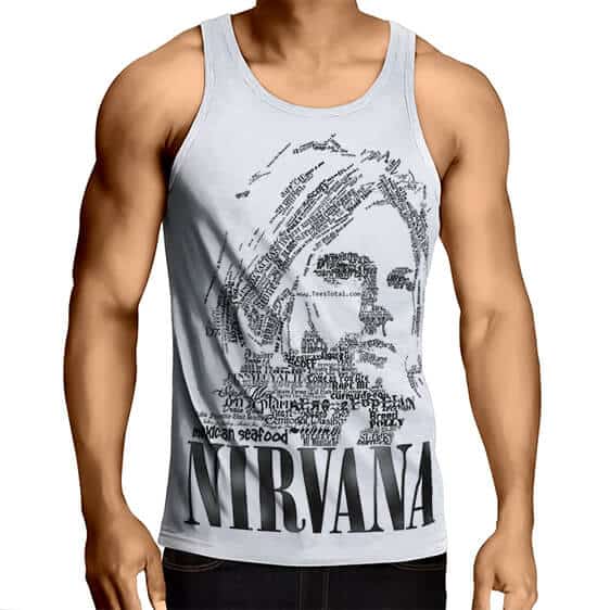 Kurt Cobain Songs Typographic Art Muscle Shirt