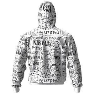 Nirvana Albums Typography Pattern Zip Hoodie