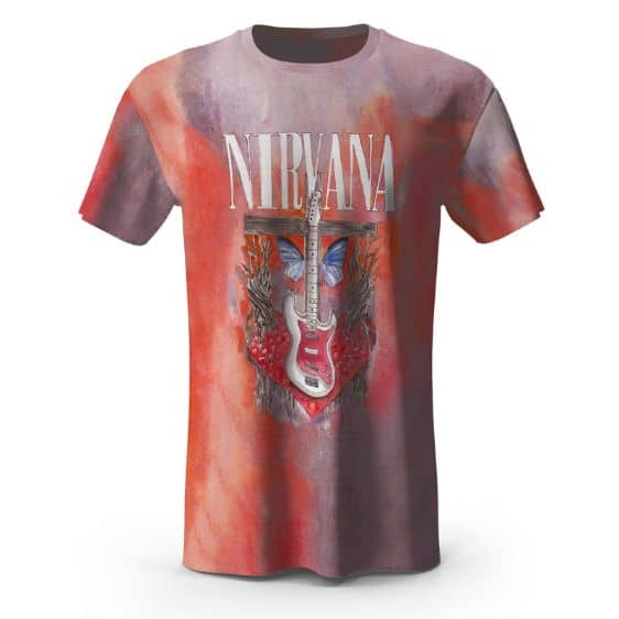 Nirvana Butterfly Electric Guitar Flame Shirt