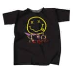 Nirvana Concert Smiley Logo Art Black T-shirt