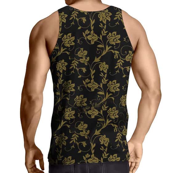 Nirvana Gold Floral Pattern Muscle Shirt