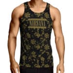 Nirvana Gold Floral Pattern Muscle Shirt