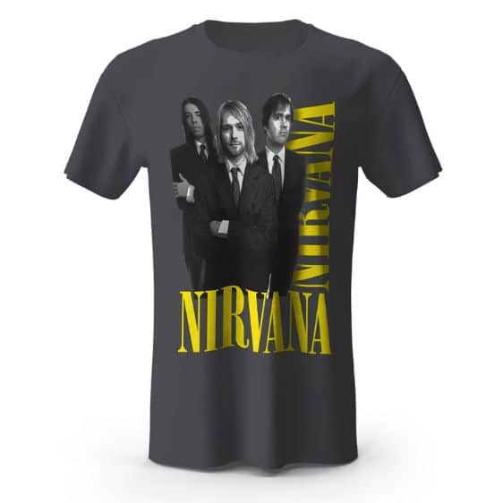 Nirvana Members In Suit Vintage Photo Art Tee