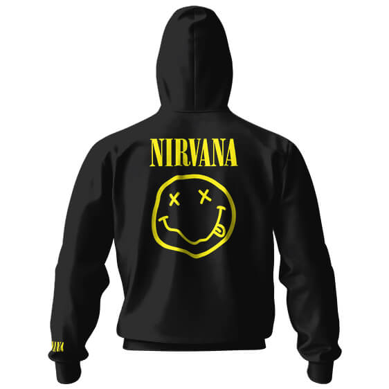 Nirvana Multicolor Smiley Symbol Zipper Hoodie
