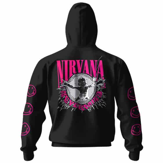 Nirvana Nevermind Pink Logo Zip-Up Hoodie