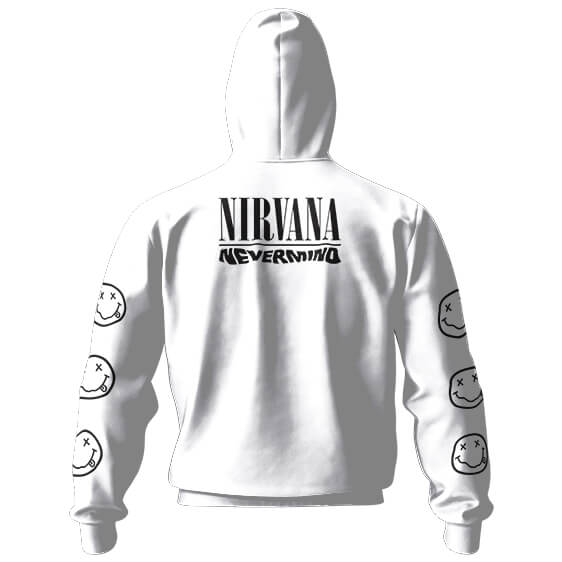 Nirvana Nevermind Smiley Symbol Zip-Up Hoodie