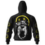 Nirvana Pose Smiley Logo Black Zip-Up Hoodie