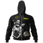 Nirvana Rock Band Sticker Style Art Zip Hoodie