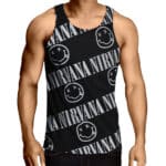 Nirvana Smiley Face Logo Pattern Tank Shirt