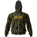 Nirvana Smiley Logo Design Black Zipper Hoodie