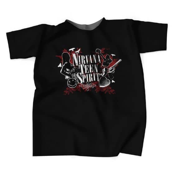 Nirvana Teen Spirit Grunge Art Black Shirt