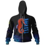 Nirvana's Song Seahorse Design Zip Hoodie