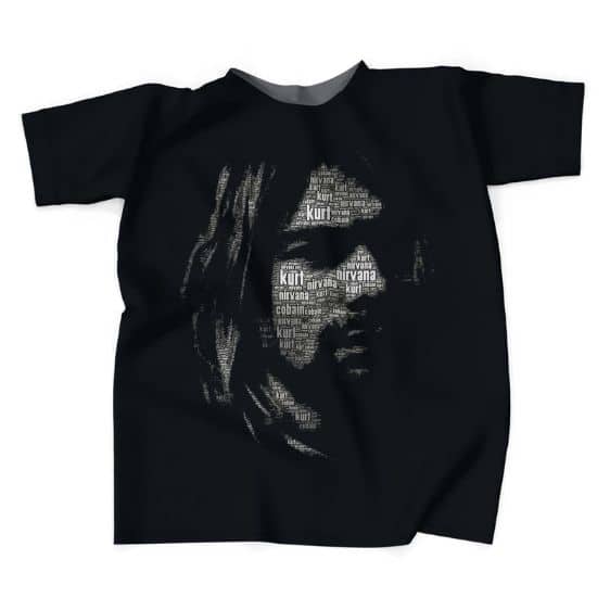 Nirvana's Vocalist Kurt Cobain Text Art Tee