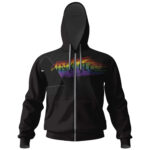 Pink Floyd Colorful Flame Black Zip-up Hoodie