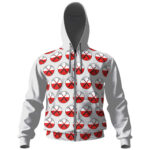 Pink Floyd Hammer Pattern White Zipper Hoodie