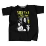 Rock Band Nirvana Live 1991 Poster Vintage Tee