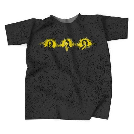 Rock Band Nirvana Members Head Art Black Shirt