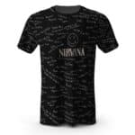 Rock Band Nirvana Songs Doodle Art Black Shirt
