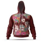 Rock Band The Beatles Floral Art Zipper Hoodie