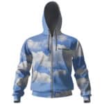 The Beatles In Clouds Pattern Zipper Hoodie