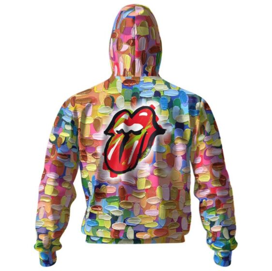 The Rolling Stones Paint Design Zipper Hoodie