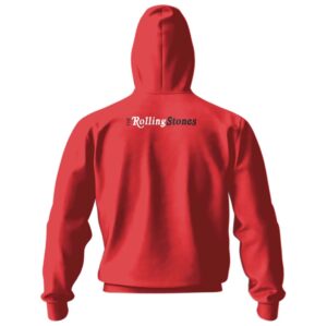 The Rolling Stones Logo on Red Zip-up Hoodie