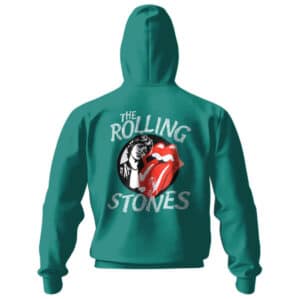 The Rolling Stones Artwork Teal Zip-Up Hoodie