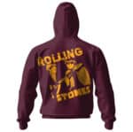 The Rolling Stones Pop Art Maroon Zip-Up Hoodie